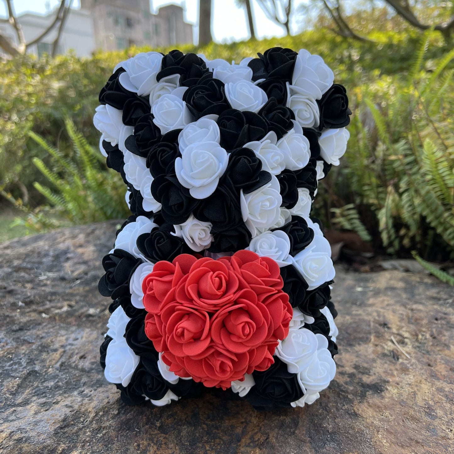 Peluche Ourson Rose Cœur Bicolore Saint-Valentin