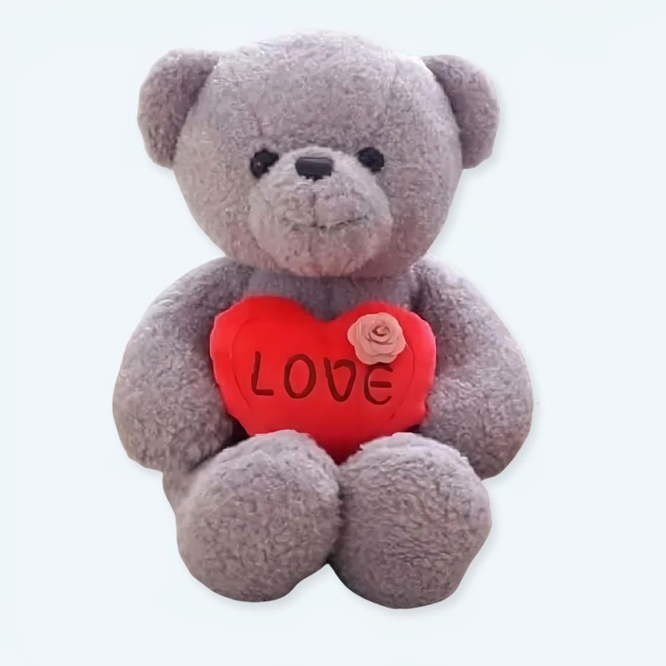 Peluche ours gris câlin - Décoration chambre enfant