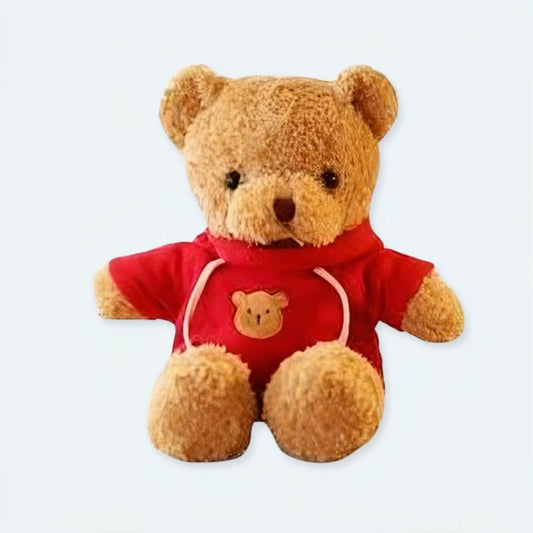 Ourson Rouge Peluche Câlin et Douce pour un Hiver Chaleureux