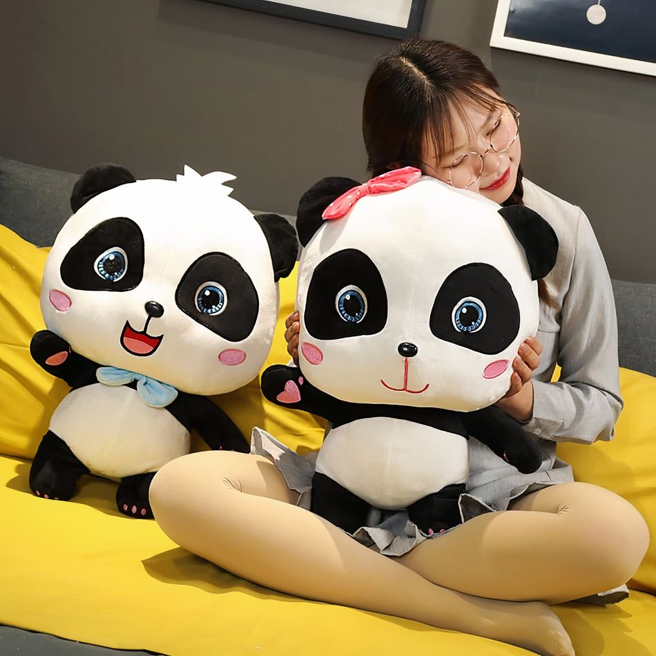 Peluche panda bleu enfant - Doux et ludique - Univers Bus