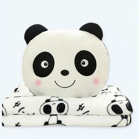 Peluche panda douce et joyeuse avec couverture confort