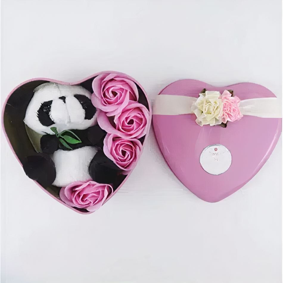 Peluche panda romantique - Coffret doux Saint-Valentin