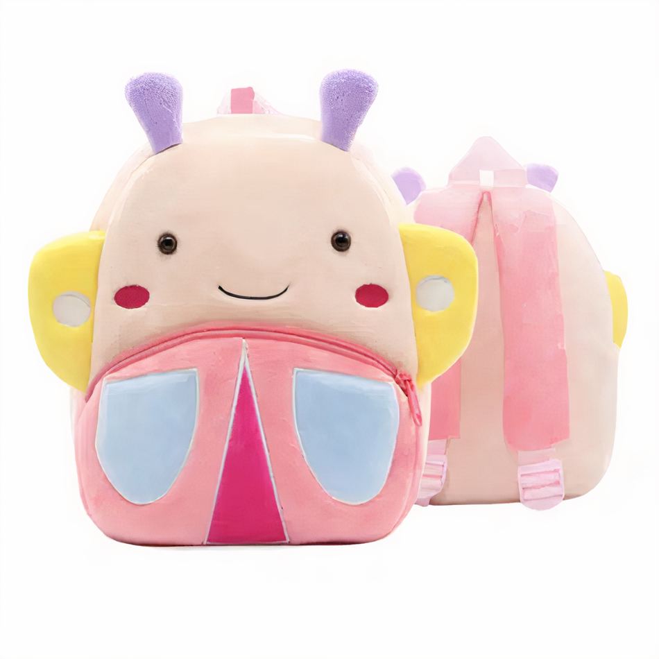 Peluche papillon doux sac à dos enfant coloré
