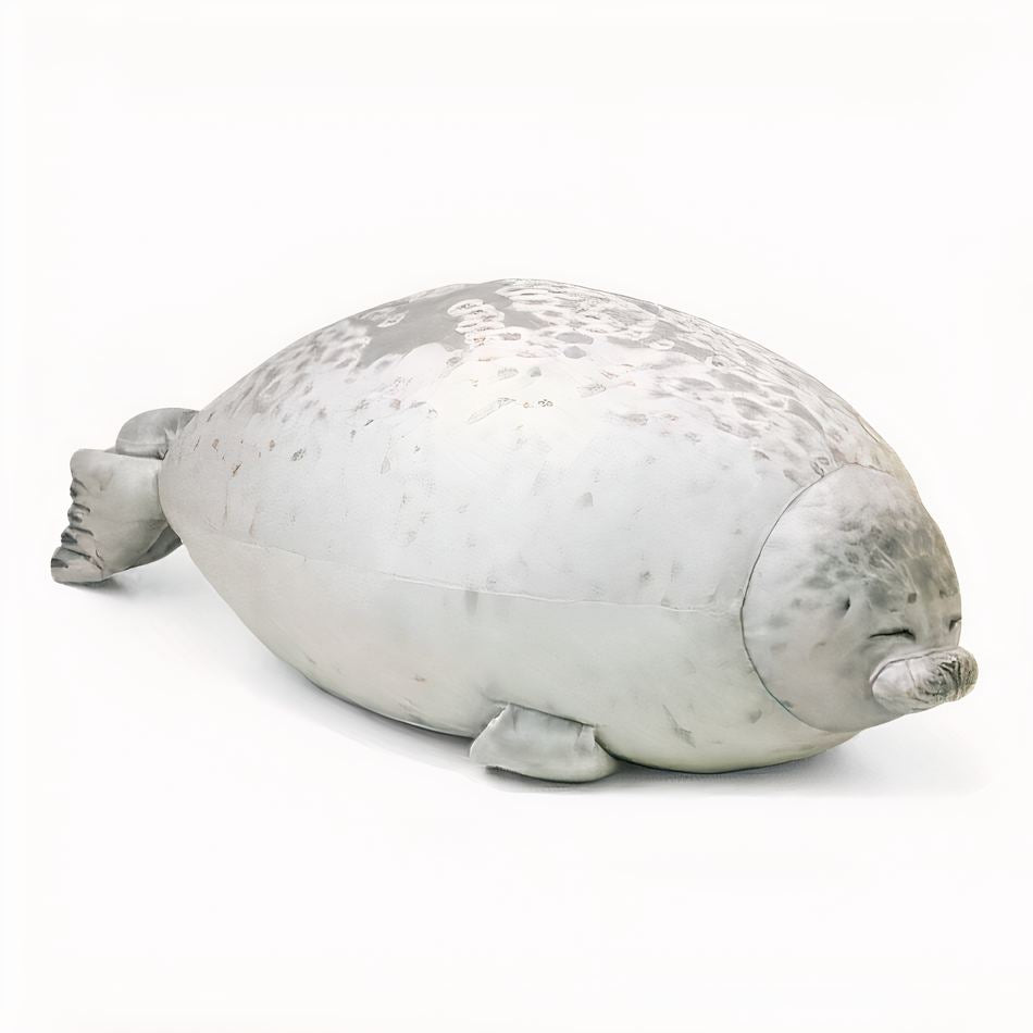 Peluche phoque oreiller cozy et moelleux, parfait pour l'hiver