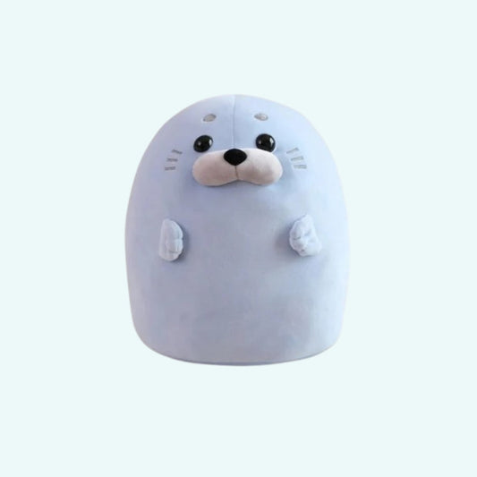 Peluche squishmallow phoque doux et câlin, bleu marine, pour enfant