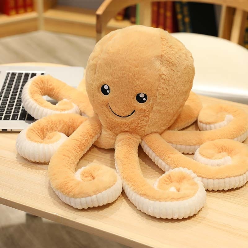 Peluche OctoJoue contente et colorée