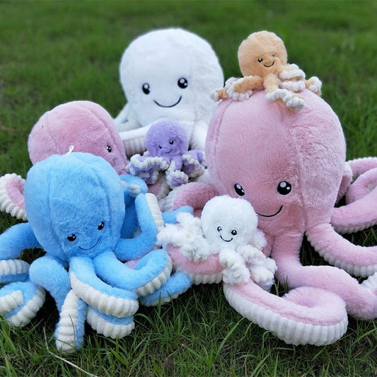 Peluche OctoJoue contente et colorée