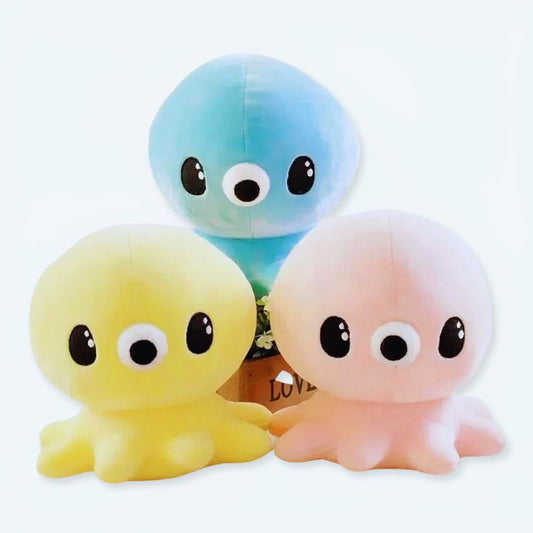 Peluche pieuvre douce Kawaii bleue pour enfant câlin