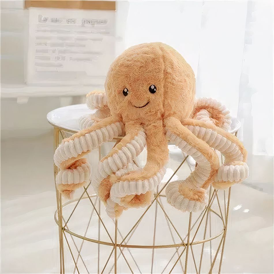 Peluche pieuvre douce multicolore - Câlin océan