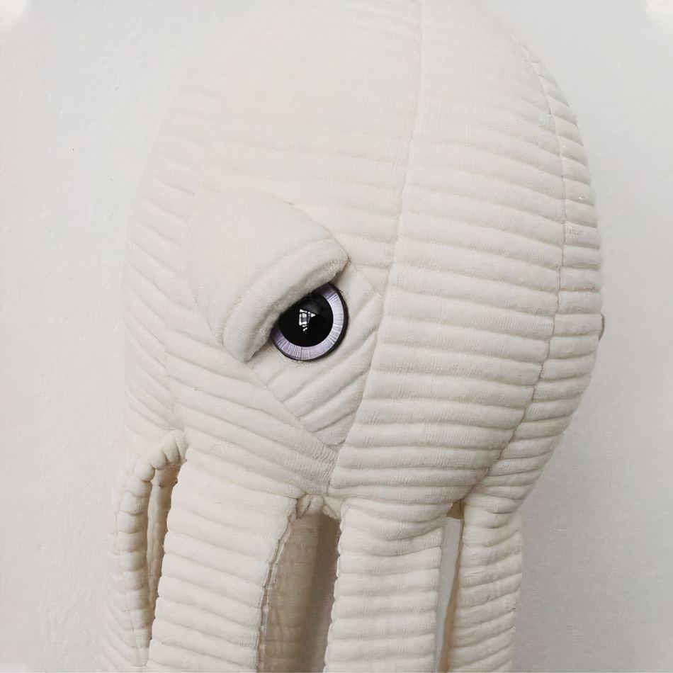 Peluche Pieuvre Écru Douce Câline - Décoration Marine Haut de Gamme