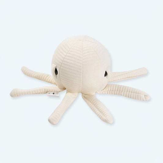 Peluche Pieuvre Écru Douce Câline - Décoration Marine Haut de Gamme