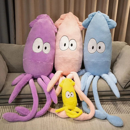 Peluche pieuvre géante à grands yeux