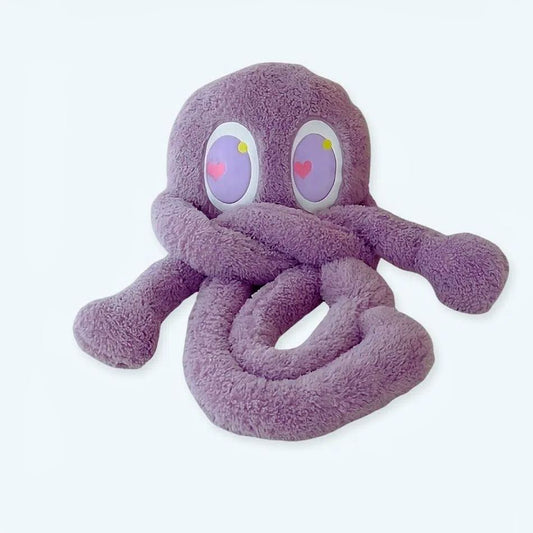 Peluche pieuvre géante violette câline pour enfant