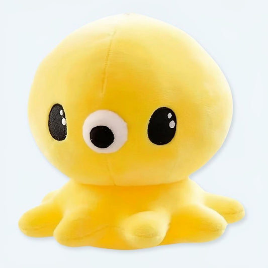 Peluche pieuvre jaune kawaii pour enfant chambre