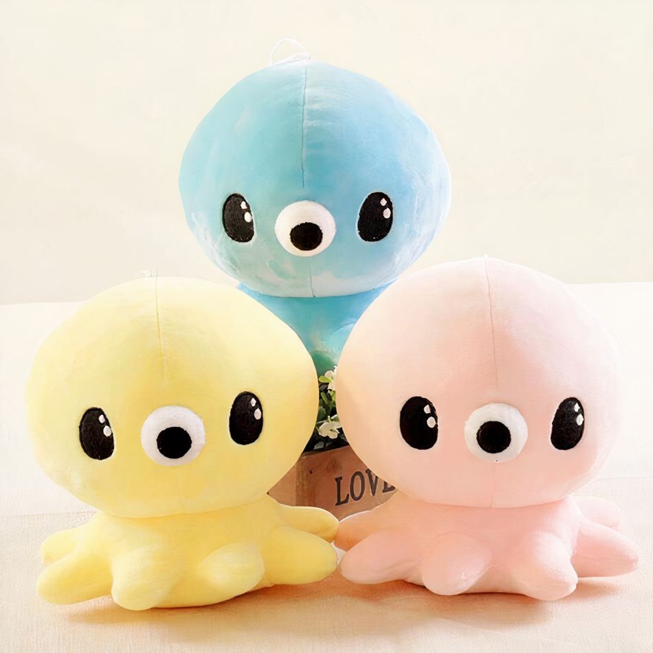 Peluche pieuvre kawaii rose, douce câlin - pour enfant hiver