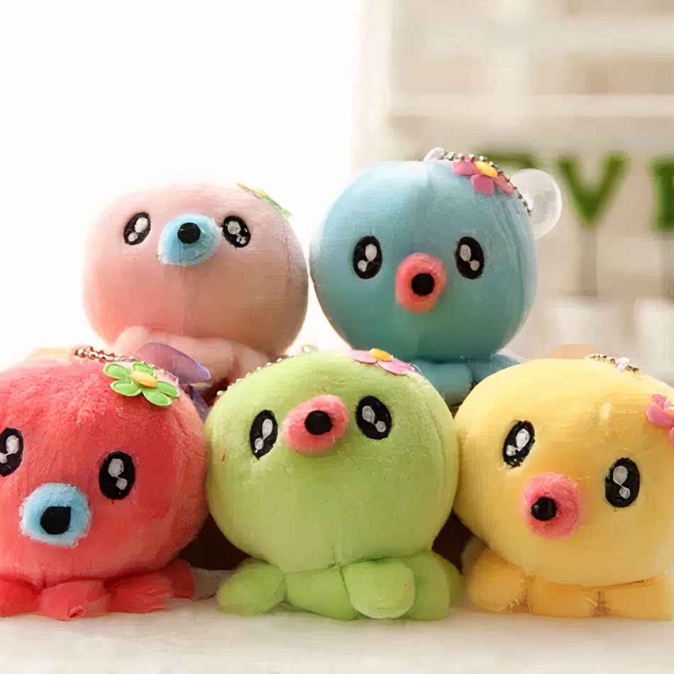 Peluche OctoCute Porte-Clés Rose Kawaii