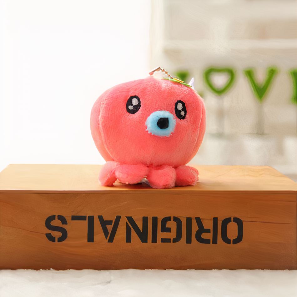 Peluche Pieuvre Rouge Porte-Clés Mignon Marin - Décoration