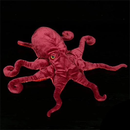 Peluche pieuvre rouge réaliste 