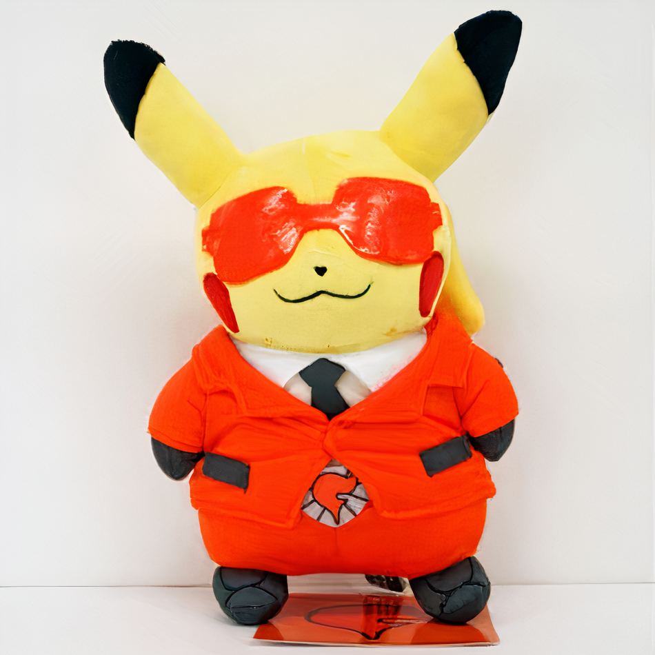 Peluche Pikachu - Adorable Costume Rouge - Enfant Câlin