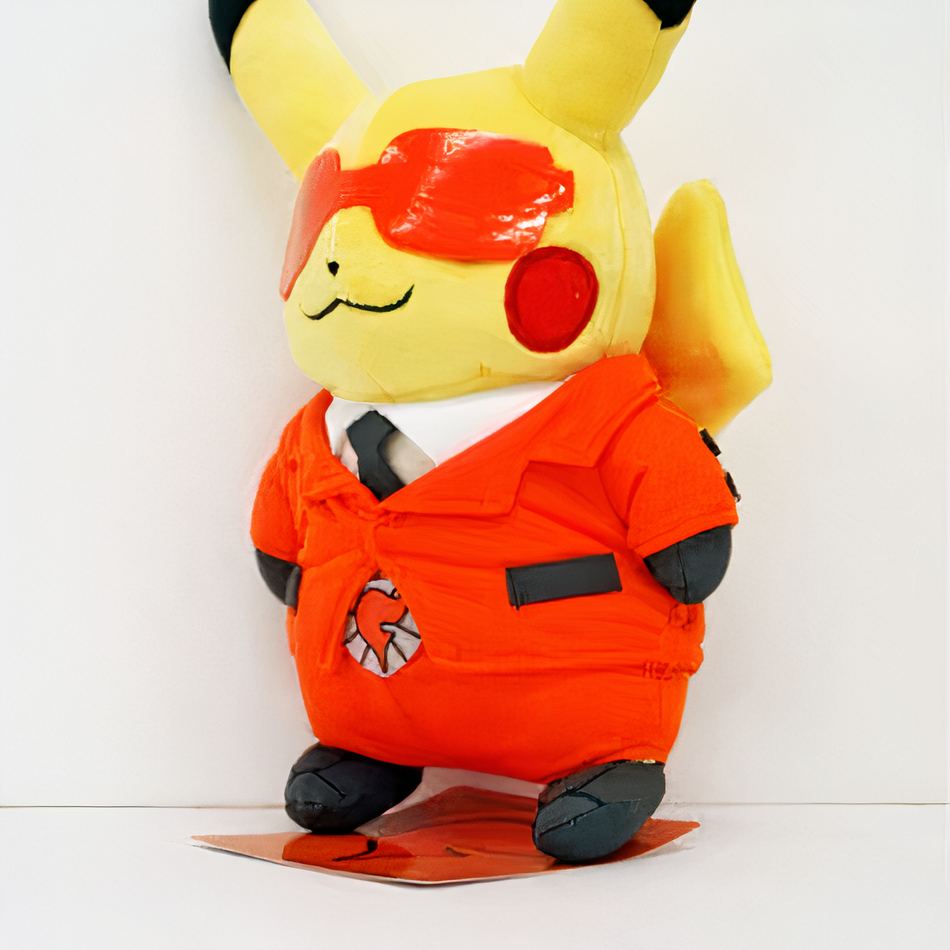 Peluche Pikachu - Adorable Costume Rouge - Enfant Câlin