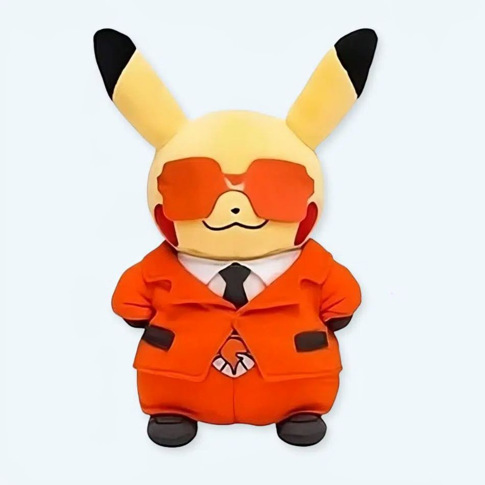 Peluche Pikachu - Adorable Costume Rouge - Enfant Câlin