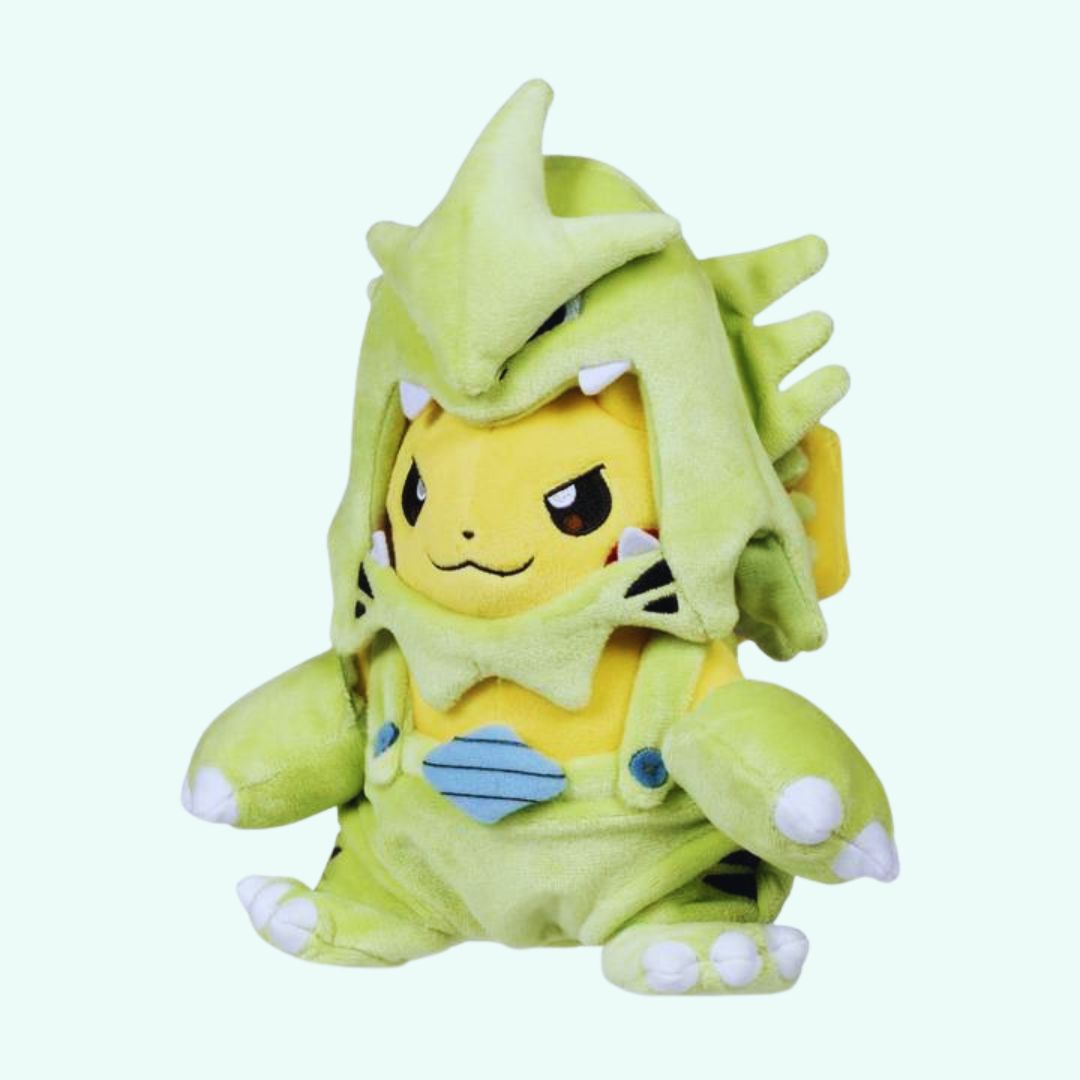 Peluche Pikachu en costume Tyranocif : douceur et amusement pour enfants
