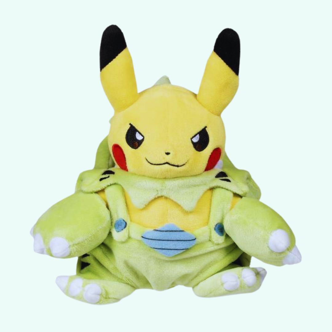 Peluche Pikachu en costume Tyranocif : douceur et amusement pour enfants