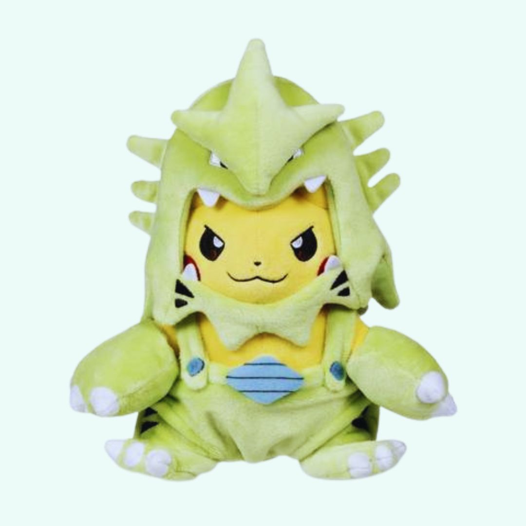 Peluche Pikachu en costume Tyranocif : douceur et amusement pour enfants
