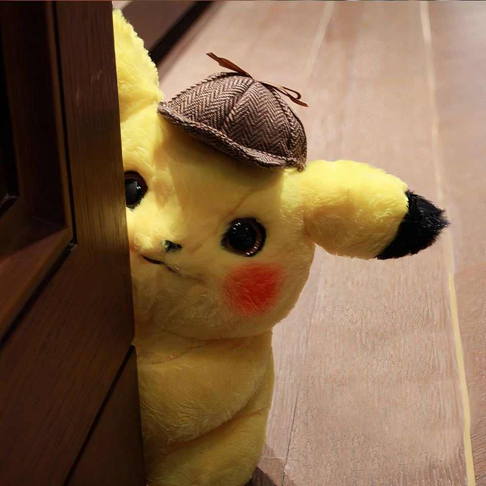 Peluche Pikachu Détective Jaune - Câlin Enfant Doux