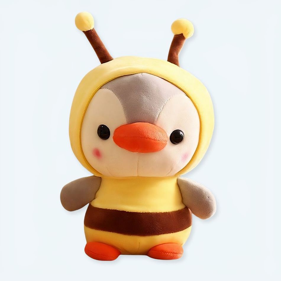 Peluche pingouin abeille - Déguisement doux pour enfant câlin