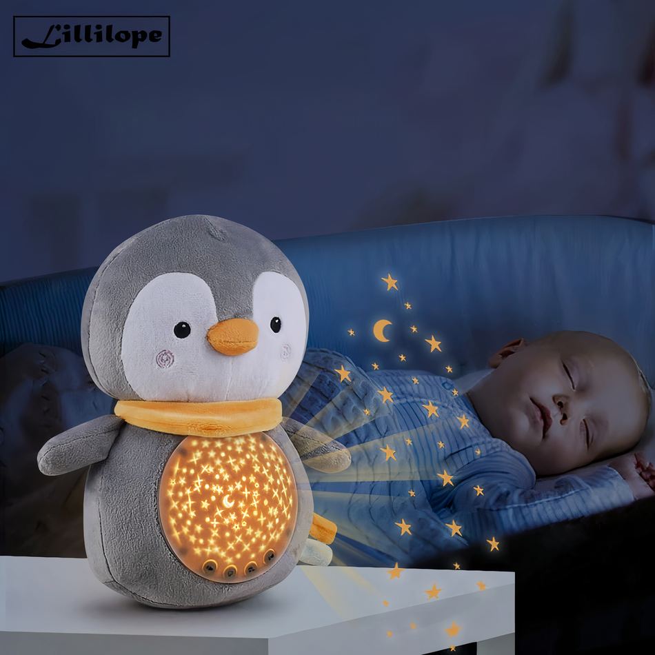 Peluche Pingouin Câlin Apaisant : Bruit Blanc Hiver Doux