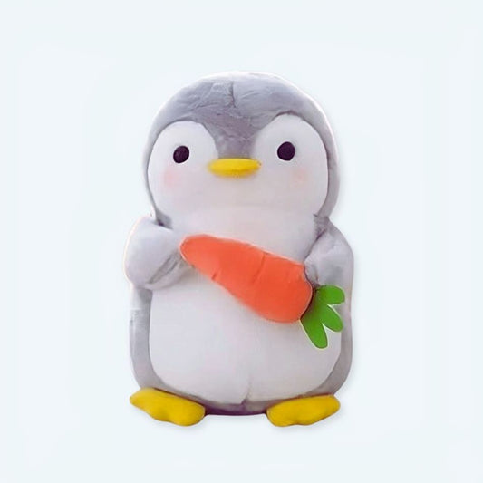 Peluche pingouin carotte douce, hiver câlin - Peluchette