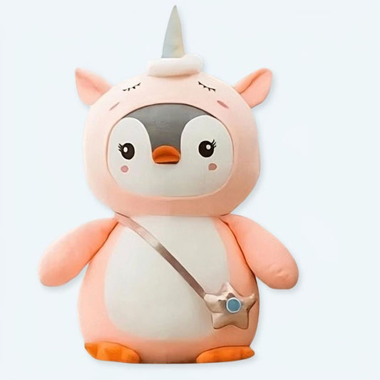 Peluche pingouin licorne rose moelleuse et e pour enfant
