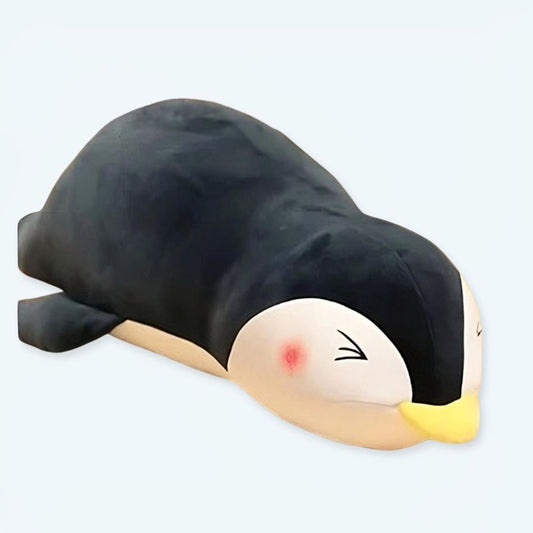 Peluche pingouin manchot noir en polaire douce pour l'hiver cosy