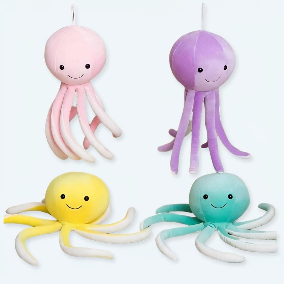 Peluche Poulpy Jaune : Douceur Marine pour Enfants