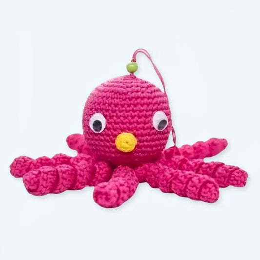 Peluche Poulpe Rose Câlin Doux Tressé Mignon pour Enfant