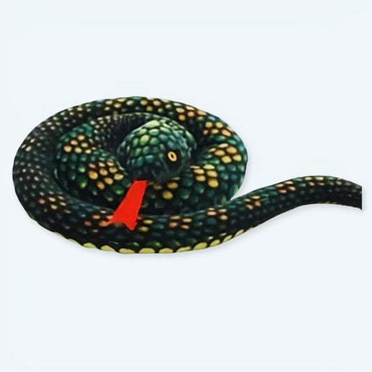 Peluche Serpent Python Vert Jungle Réaliste