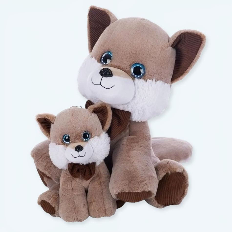 Peluche Renard Doux : Yeux Bleus - Chambre Cosy Enfant