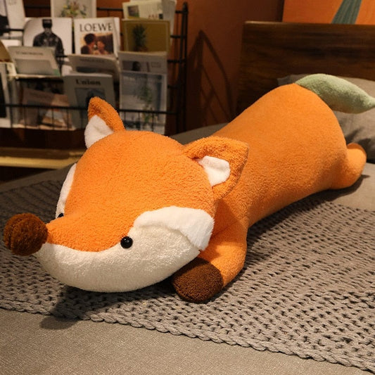 Peluche Renard Rusé Géant avec Gros Museau Roux