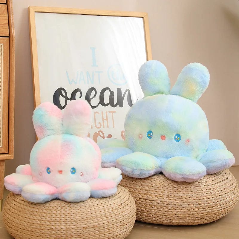 Peluche réversible aux grandes oreilles douces et colorées