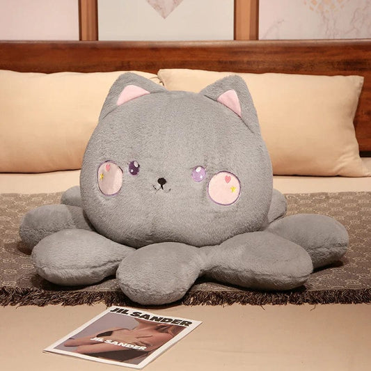 Peluche réversible chat gris - Boutique LovelyPets