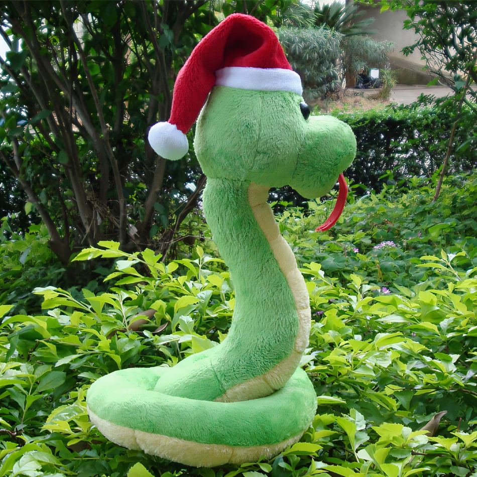 Peluche serpent Noël doux vert pour enfant câlin pendant l'hiver