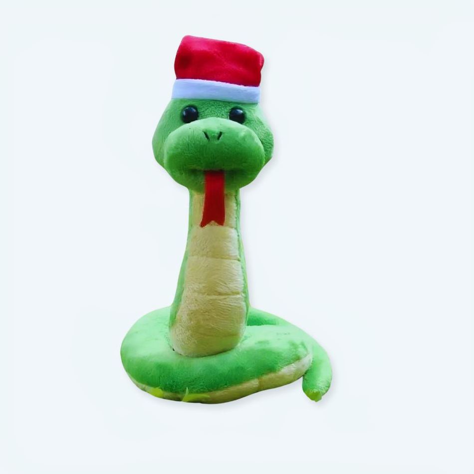 Peluche serpent Noël doux vert pour enfant câlin pendant l'hiver