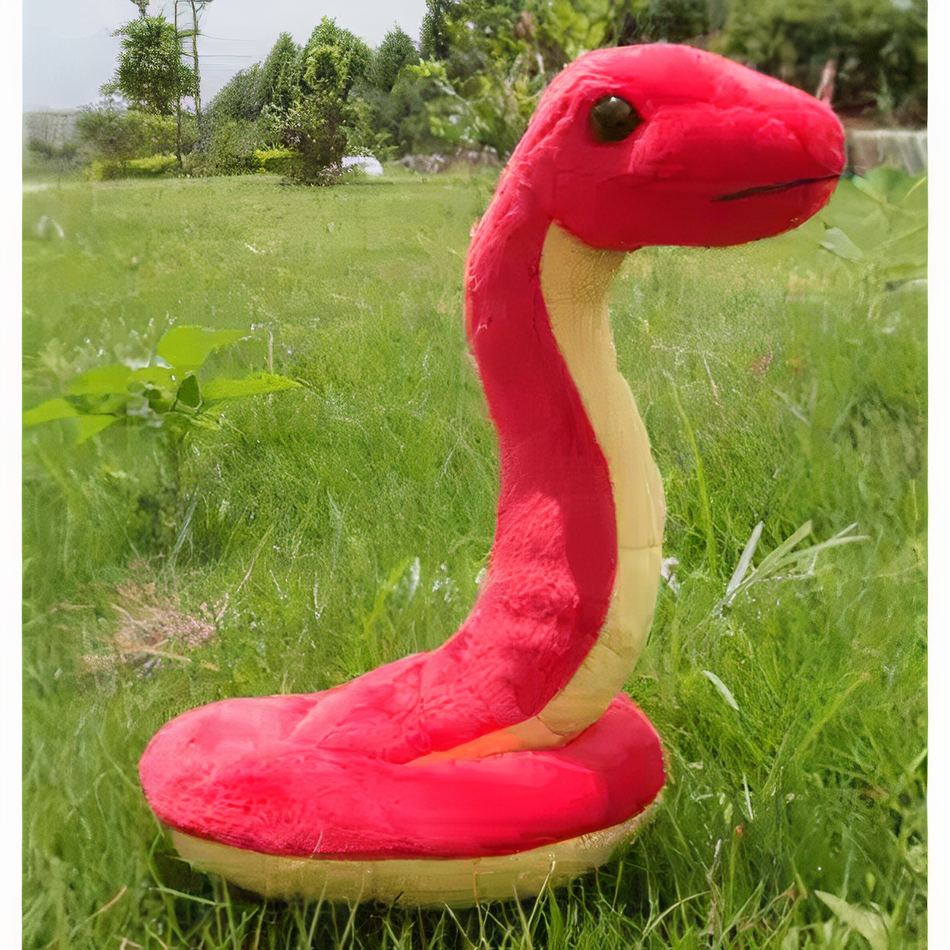 Peluche serpent doux câlin rouge pour chambre d'enfant