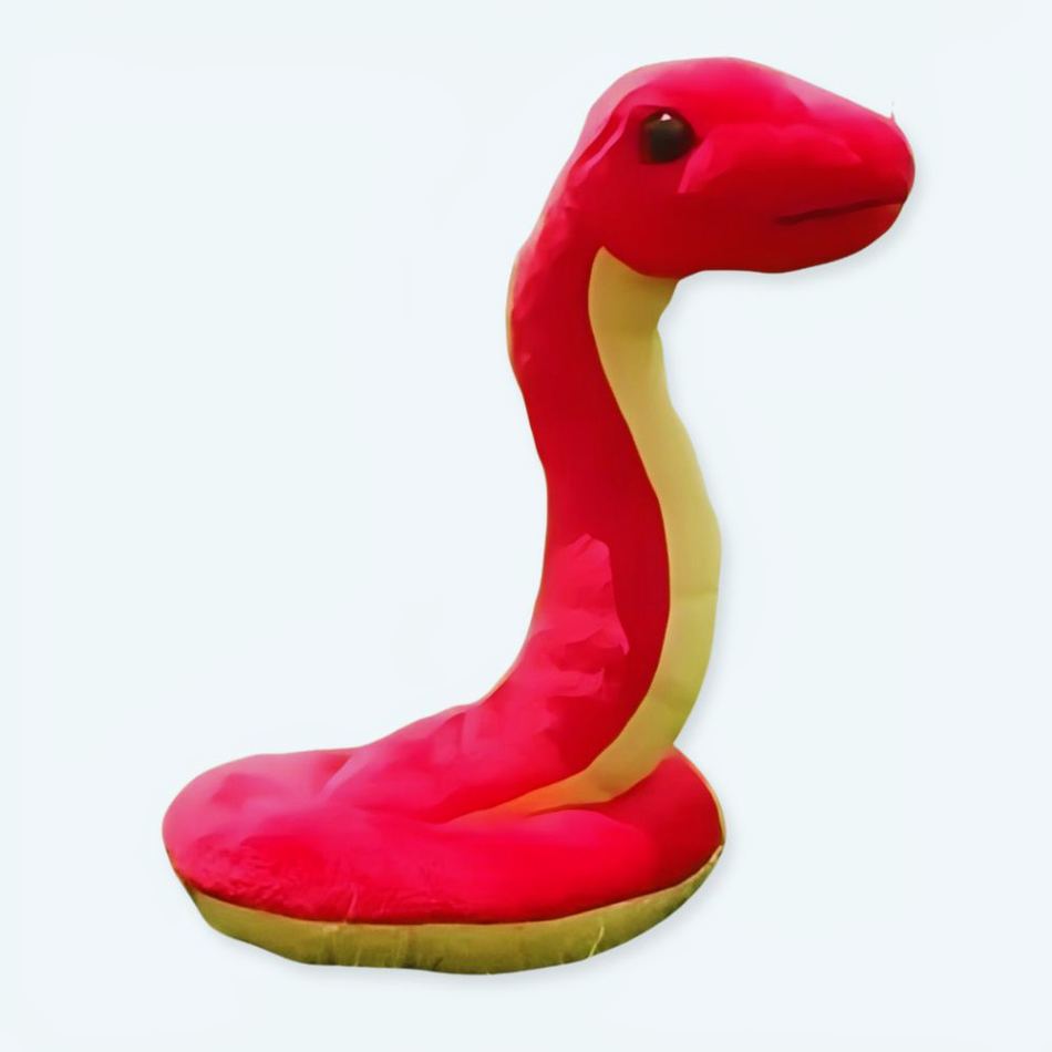 Peluche serpent doux câlin rouge pour chambre d'enfant