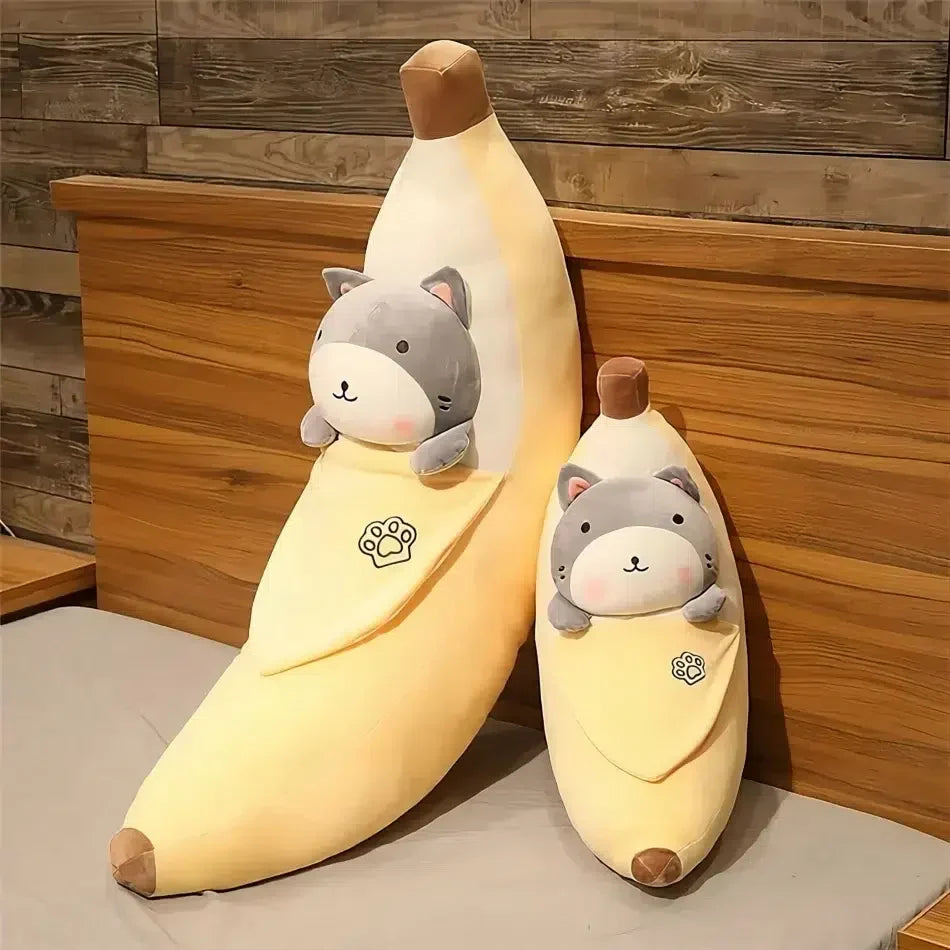 Peluche Shiba Inu banane douce mignonne - Idéal pour décorer votre chambre