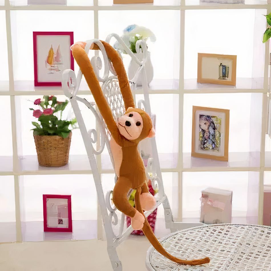 Peluche Singe Kawaii - Marron, Queue Longue et Douce pour Enfants