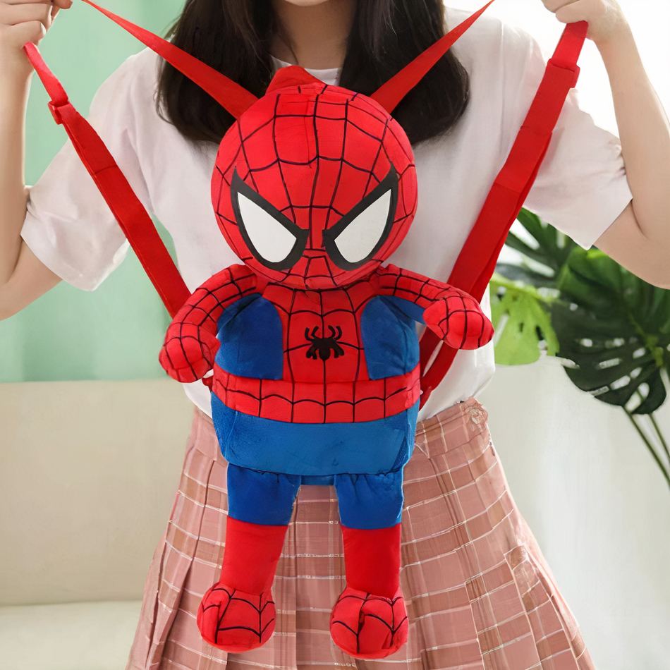 Peluche Spiderman sac à dos pour enfant - Super-héros doux