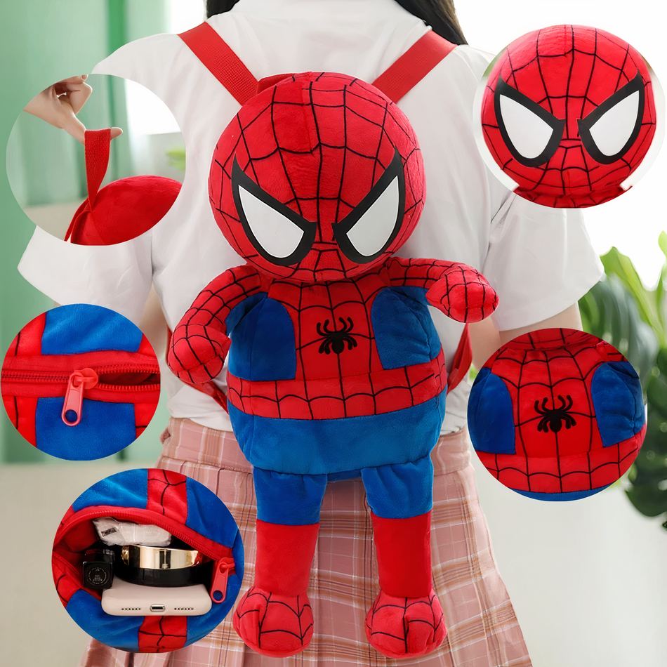 Peluche Spiderman sac à dos pour enfant - Super-héros doux