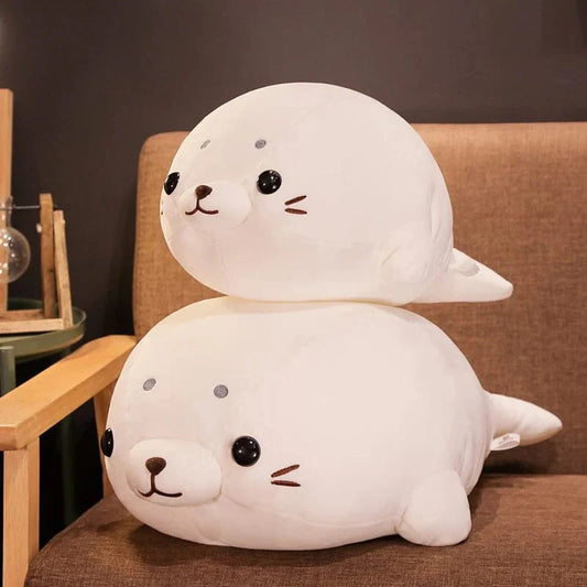 Peluche Squishmallow : Phoque Blanc Heureux